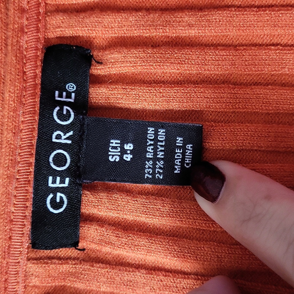 George Orange Ribbed Knit Top - Picture 3 of 11